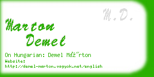 marton demel business card